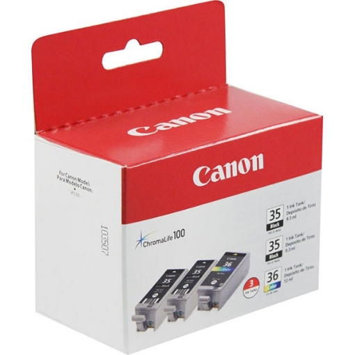 Picture of Canon 1509B007 (PGI-35) OEM Black, Tri-Color Inkjet Cartridge