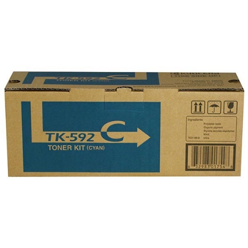 Picture of Kyocera Mita 1T02KVCUS0 (TK-592C) OEM Cyan Toner Cartridge