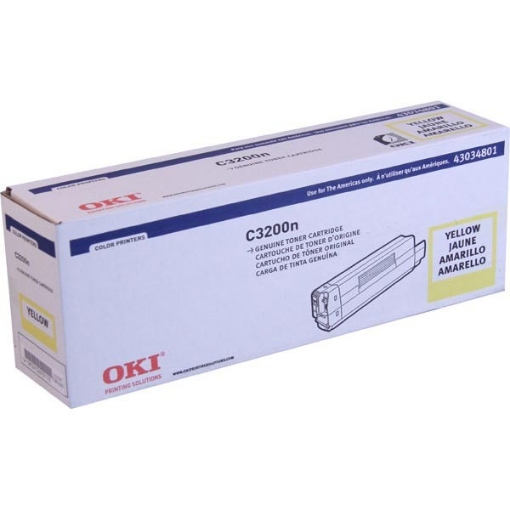 Picture of Okidata 43034801 (Type C6) Yellow Toner Cartridge (3000 Yield)