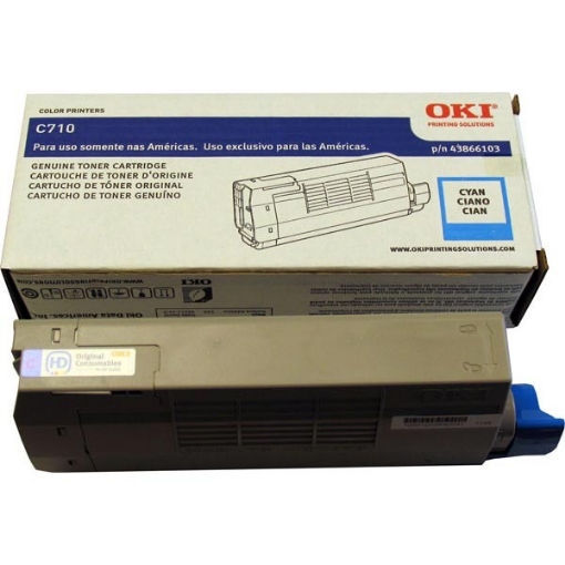 Picture of Okidata 43866103 High Yield Cyan Toner Cartridge (11500 Yield)