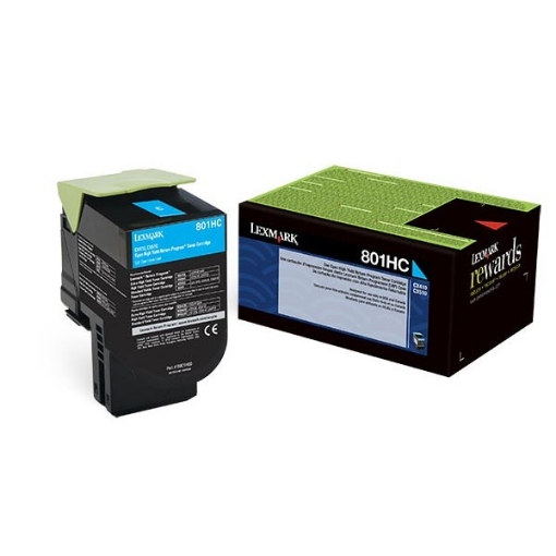 Picture of Lexmark 80C1HC0 OEM High Yield Cyan Toner Cartridge