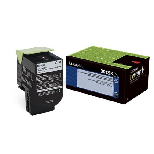 Picture of Lexmark 80C1SK0 OEM Black Toner Cartridge