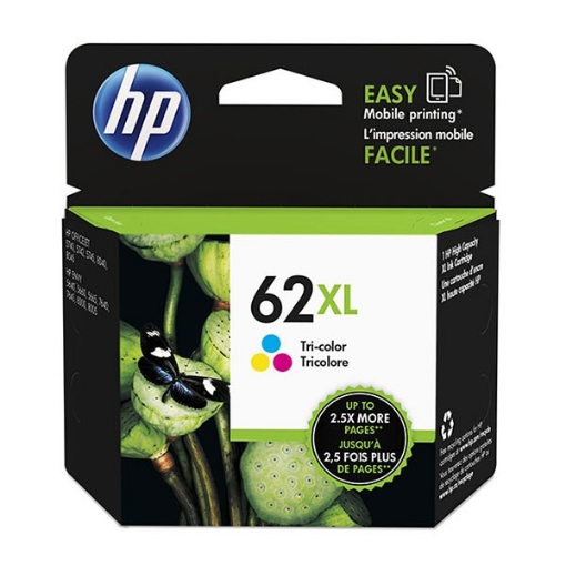 Picture of HP C2P07AN (HP 62XL) OEM High Yield Tri-Color Ink Cartridge