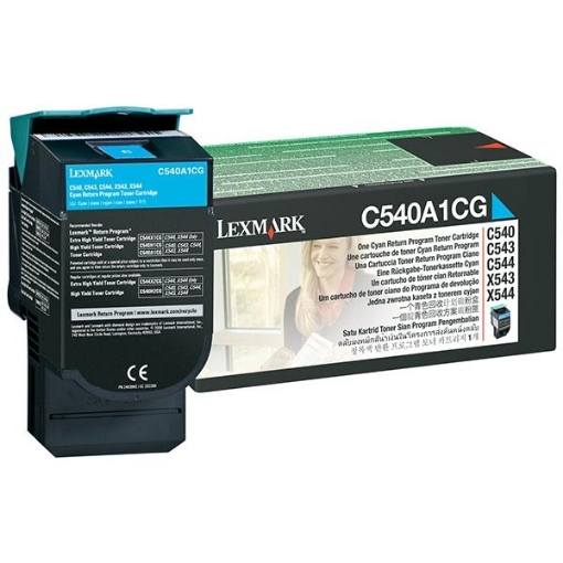 Picture of Lexmark C540A1CG OEM Cyan Toner Cartridge