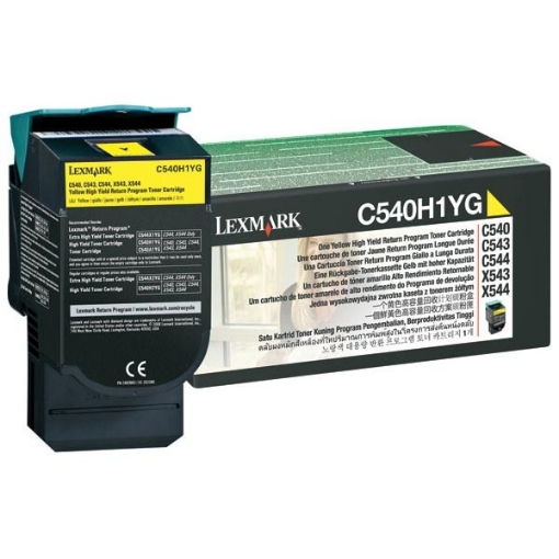 Picture of Lexmark C540H1YG OEM High Yield Yellow Toner