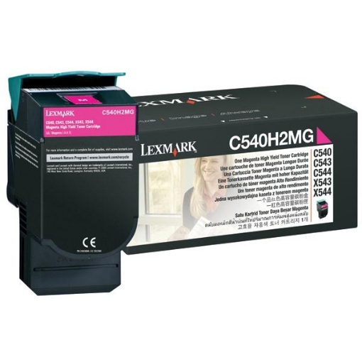 Picture of Lexmark C540H2MG OEM Magenta Toner Cartridge