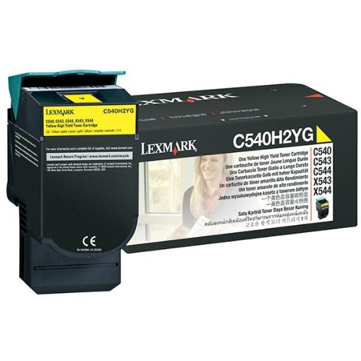 Picture of Lexmark C540H2YG OEM Yellow Toner Cartridge