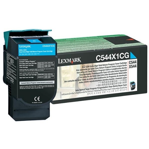 Picture of Lexmark C544X1CG OEM Extra High Yield Cyan Toner Cartridge