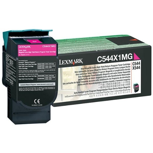 Picture of Lexmark C544X1MG OEM Extra High Yield Magenta Toner Cartridge