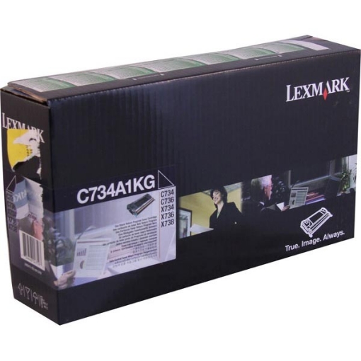 Picture of Lexmark C734A1KG (C734A2KG) OEM Black Toner Cartridge