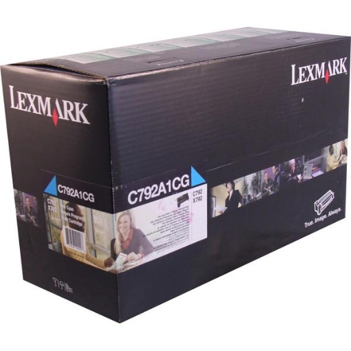 Picture of Lexmark C792A1CG OEM Cyan Toner Cartridge