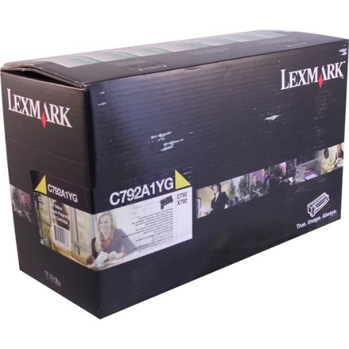 Picture of Lexmark C792A1YG OEM Yellow Toner Cartridge