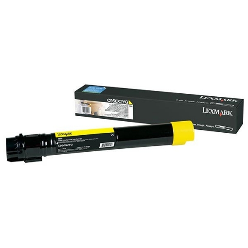 Picture of Lexmark C950X2YG OEM Extra High Yield Yellow Toner Cartridge