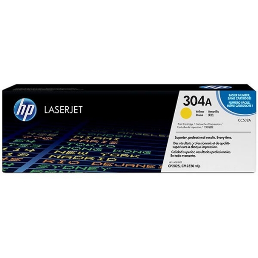 Picture of HP CC532A (HP 304A) OEM Yellow Toner Cartridge