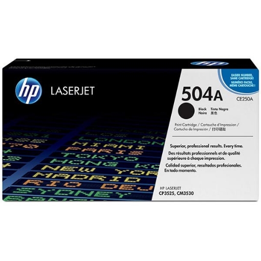 Picture of HP CE250A (HP 504A) OEM Black Toner Cartridge