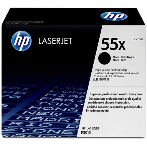 Picture of HP CE255X (HP 55X) OEM High Yield Black Toner Cartridge