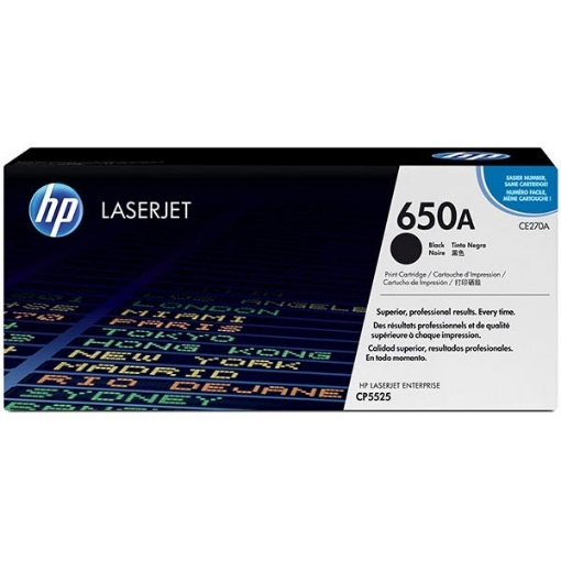 Picture of HP CE270A (HP 650A) OEM Black Laser Toner Cartridge