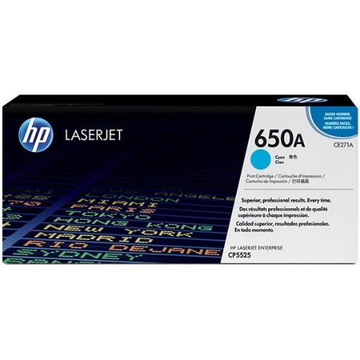 Picture of HP CE271A (HP 650A) OEM Cyan Laser Toner Cartridge