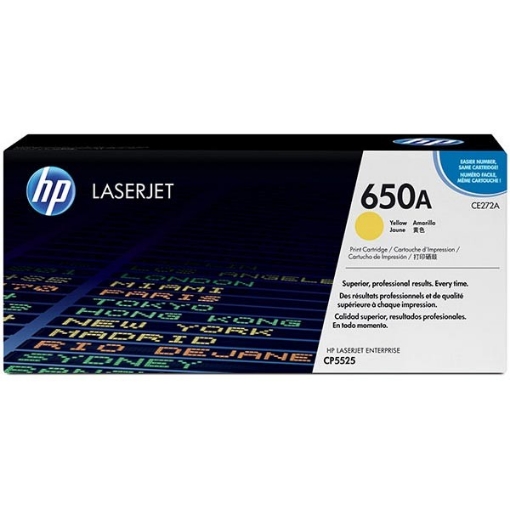 Picture of HP CE272A (HP 650A) OEM Yellow Laser Toner Cartridge