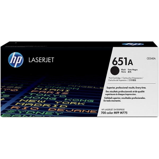 Picture of HP CE340A (HP 651A) OEM Black Toner Cartridge