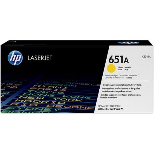 Picture of HP CE342A (HP 651A) OEM Yellow Toner Cartridge