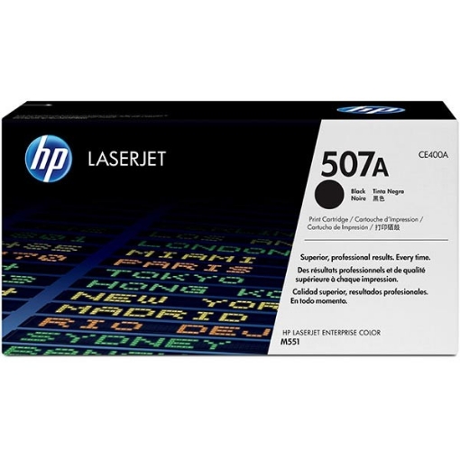 Picture of HP CE400A (HP 507A) OEM Black Toner Cartridge