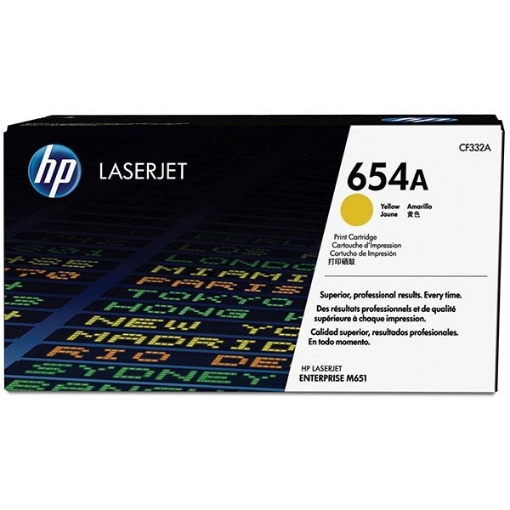 Picture of HP CF332A (HP 654A) OEM Yellow Toner Cartridge