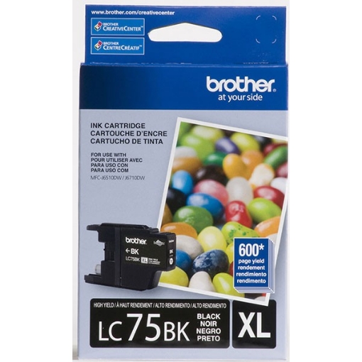 Picture of Brother LC-75BK OEM High Yield Black Inkjet Cartridge