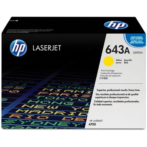 Picture of HP Q5952A (HP 643A) OEM Yellow Toner Cartridge