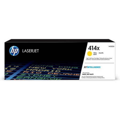 Picture of HP W2022X (HP 414X) OEM High Yield Yellow Toner Cartridge