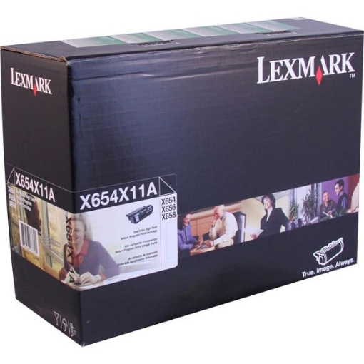 Picture of Lexmark X654X11A Black Toner/Cartridges (36000 Yield)