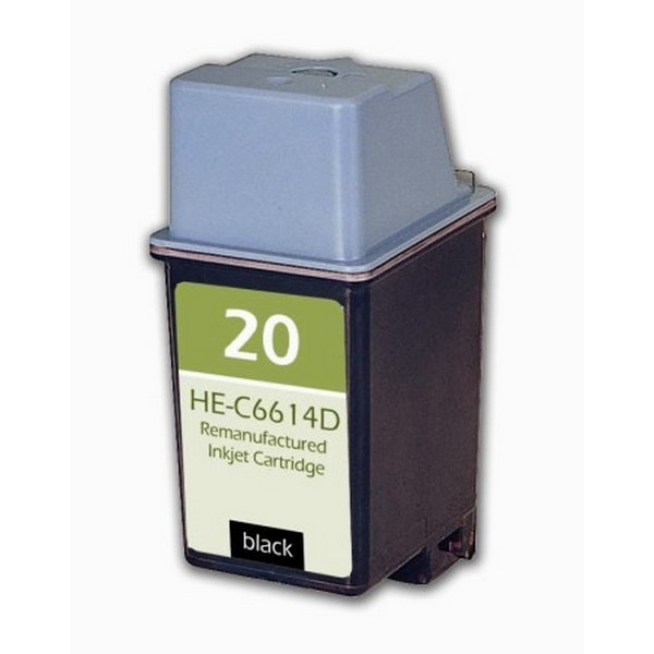 Show details for Remanufactured HP 20 (C6614DN) InkJet Cartridge, Black, 600 Yield Picture of Remanufactured HP 20 (C6614DN) InkJet Cartridge, Black, 600 Yield