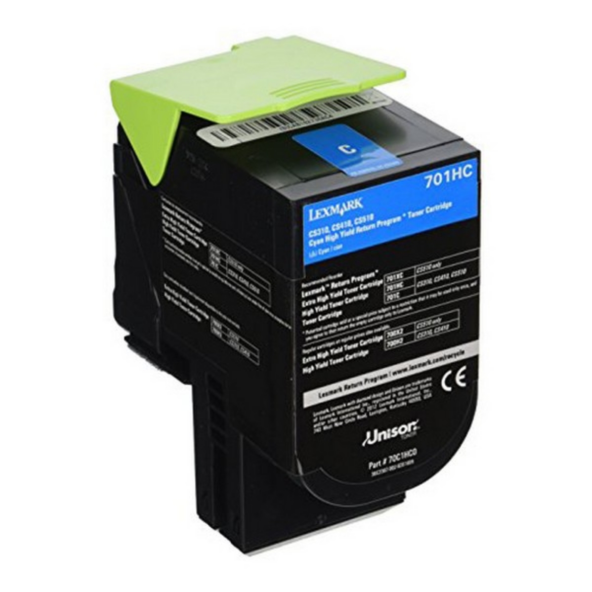 Picture of Compatible Lexmark 701HC (70C1HC0) Toner Cartridge, Cyan, 3K High Yield