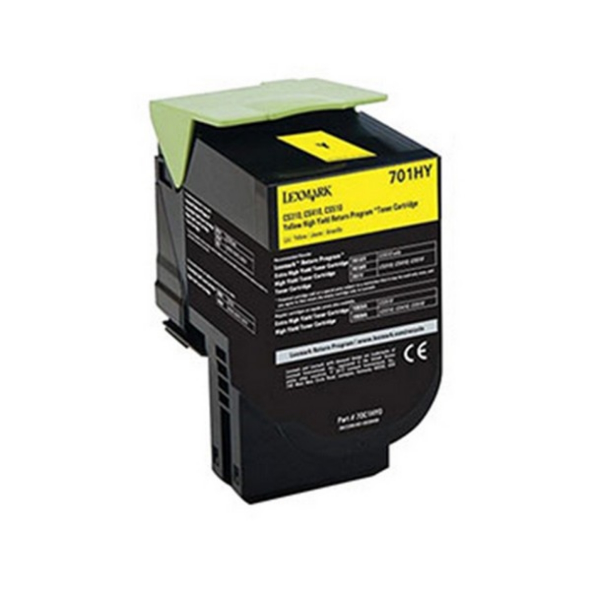 Picture of Compatible Lexmark 701HY (70C1HY0) Toner Cartridge, Yellow, 3K High Yield