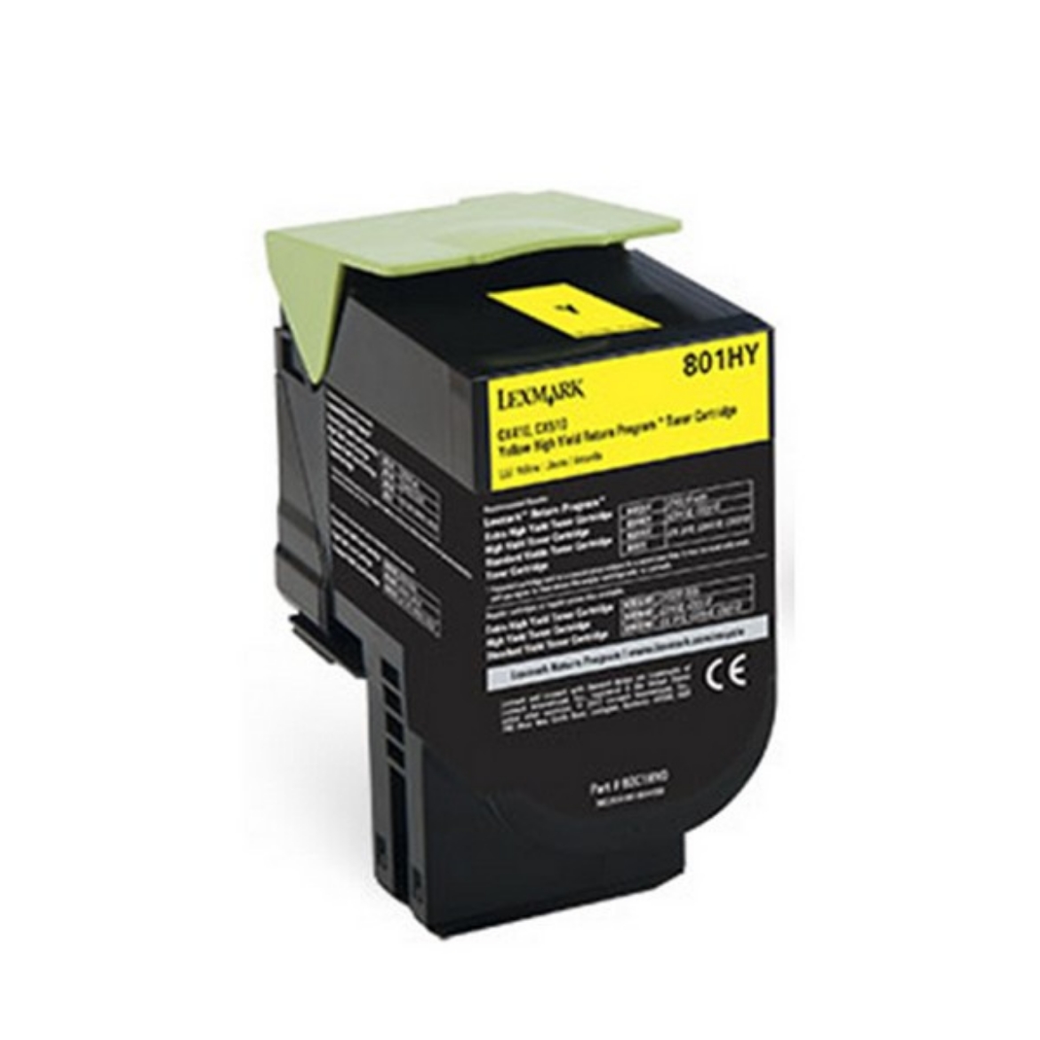 Picture of Compatible Lexmark 801HY (80C1HY0) Toner Cartridge, Yellow, 3K High Yield