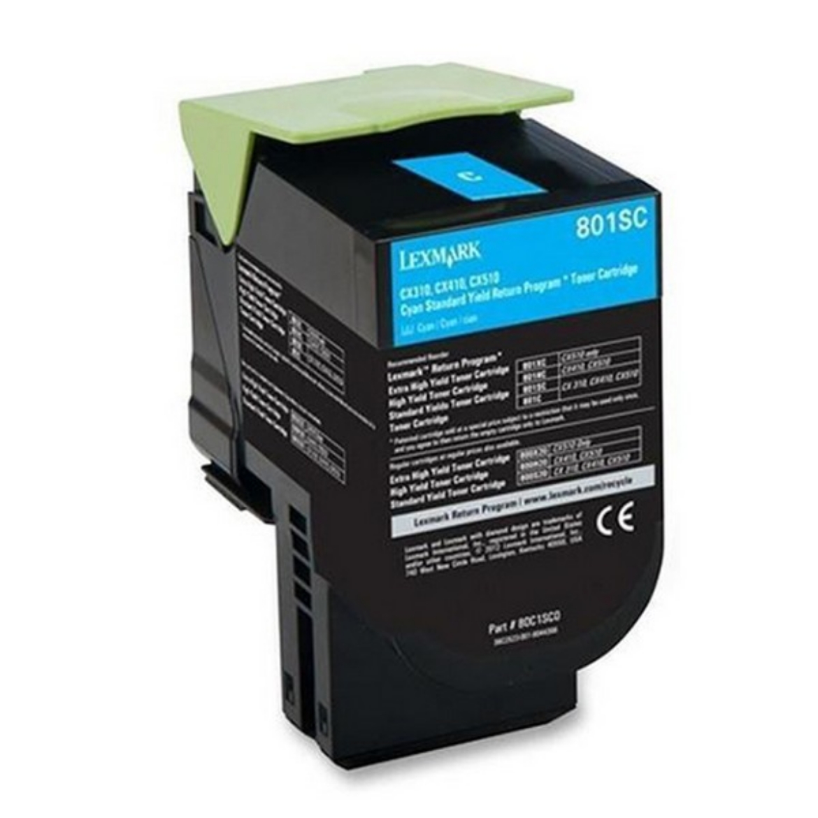 Picture of Remanufactured Lexmark 801SC (80C0S20) Toner Cartridge, Cyan, 2K Yield