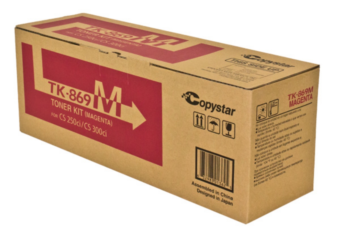 Picture of Kyocera Mita 1T02JZBCS0 (TK-869M) Magenta Toner Cartridge (2 pack) (12000 Yield)