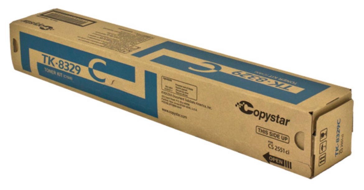 Picture of Kyocera Mita 1T02NPCCS0 (TK-8329C) Cyan Toner Cartridge (12000 Yield)