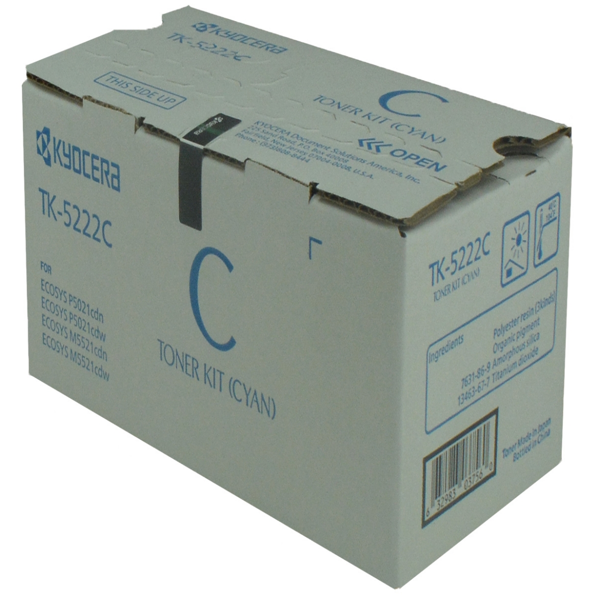 Picture of OEM Kyocera Mita TK-5222C (1T02R9CUS1) Toner Cartridge, Cyan, 1.2K Yield