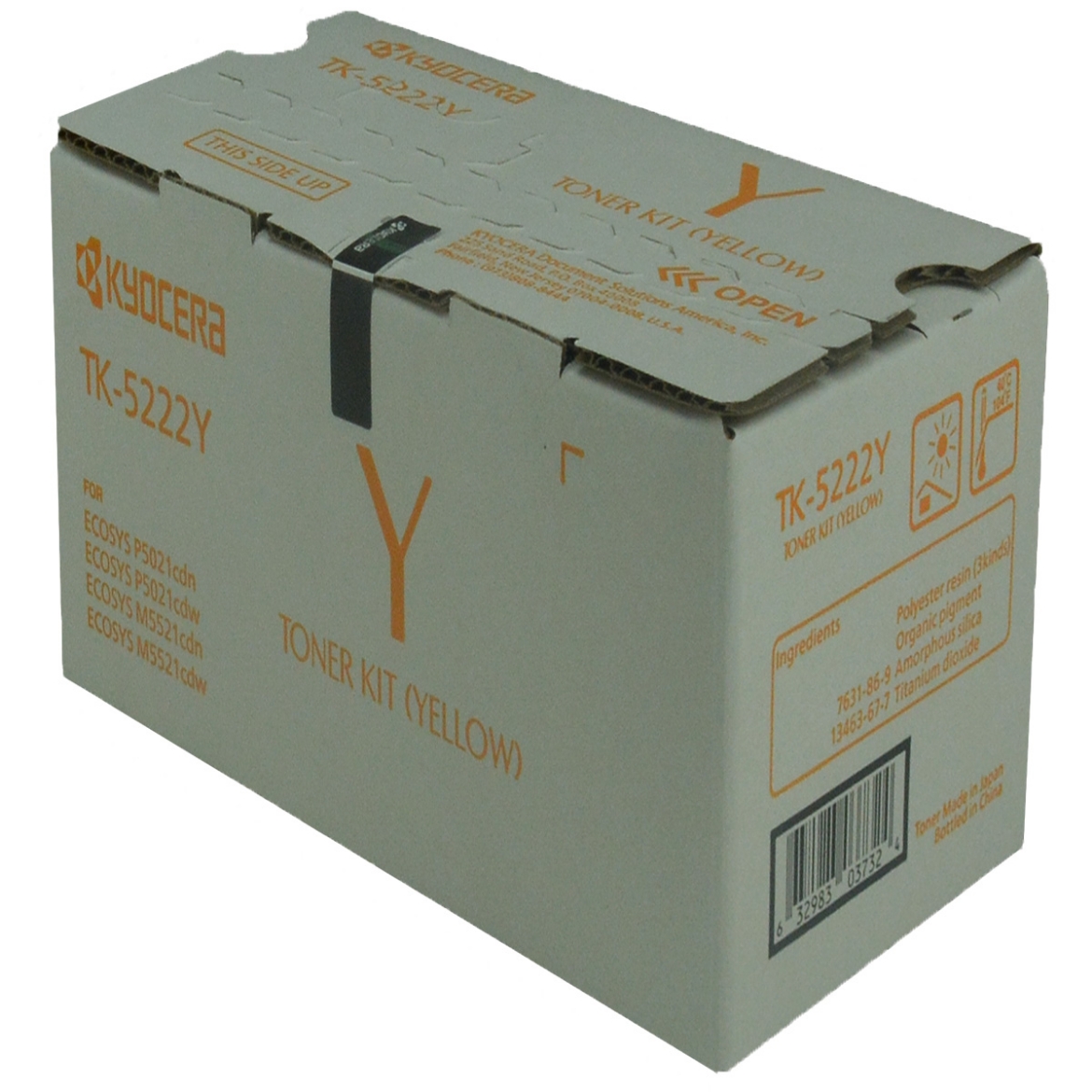 Picture of OEM Kyocera Mita TK-5222Y (1T02R9AUS1) Toner Cartridge, Yellow, 1.2K Yield
