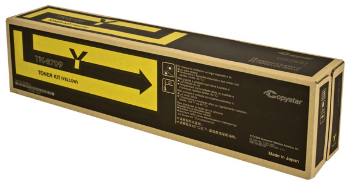 Picture of OEM Copystar TK-8709Y (1T02K9ACS0) Toner Cartridge, Yellow, 30K Yield
