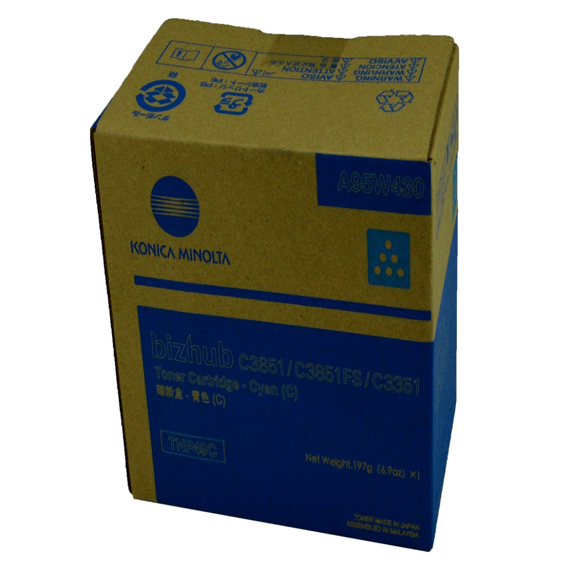 Picture of OEM Konica Minolta TNP49C (A95W430) Toner Cartridge, Cyan, 12K Yield