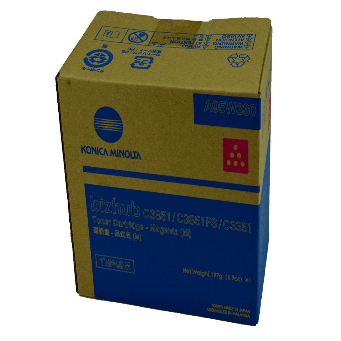 Picture of OEM Konica Minolta TNP49M (A95W330) Toner Cartridge, Magenta, 12K Yield