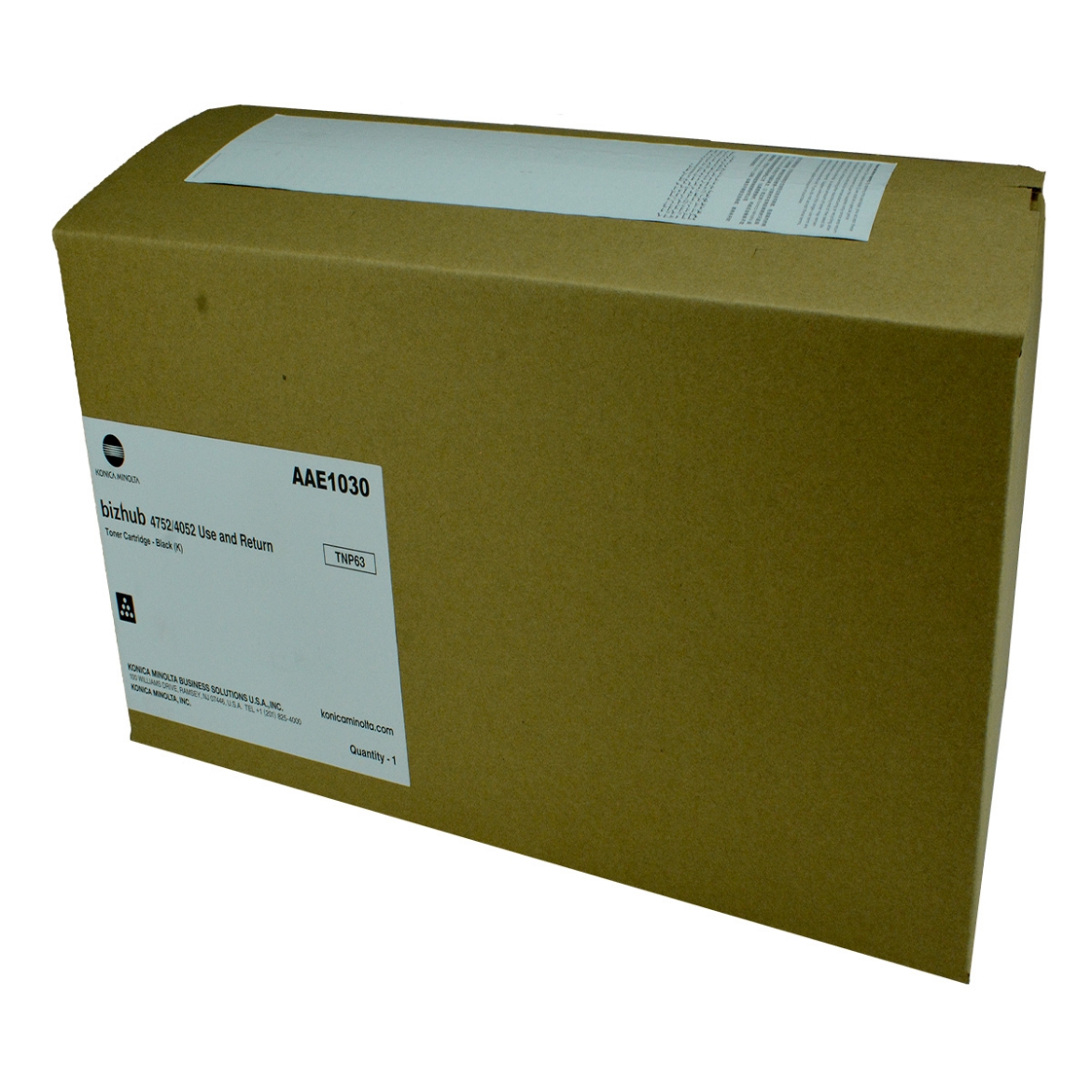 Picture of OEM Konica Minolta TNP63 (AAE1030) Toner Cartridge, Black, 25K Yield, Return Program
