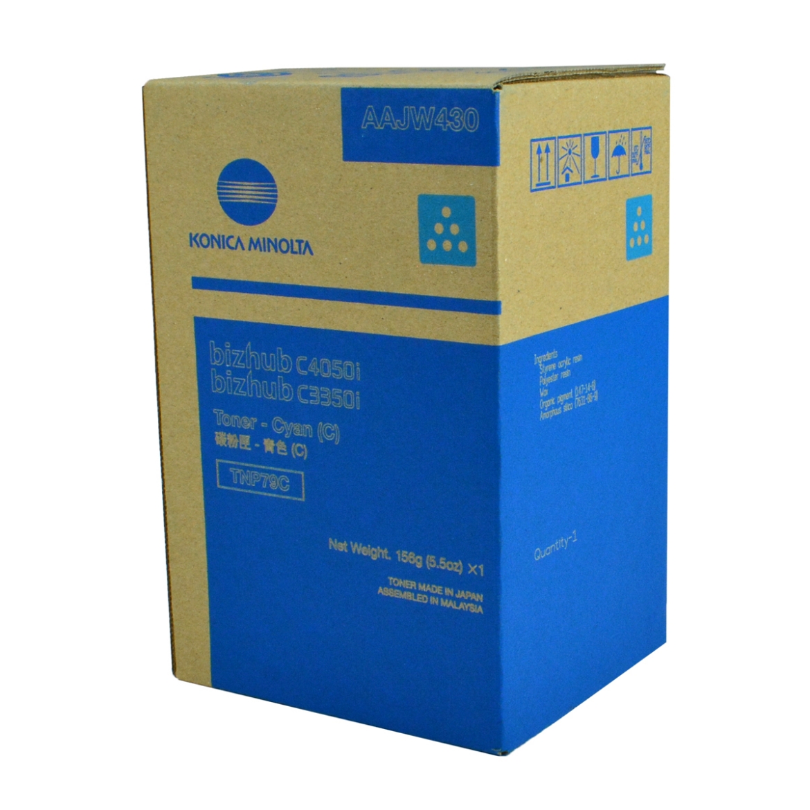 Picture of OEM Konica Minolta TNP79C (AAJW430) Toner Cartridge, Cyan, 9K Yield