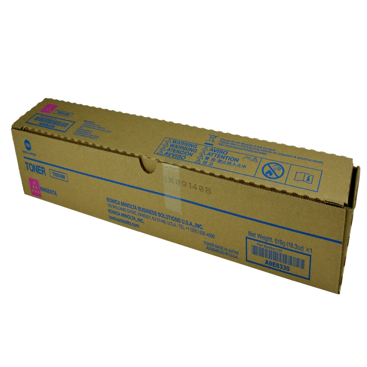 Picture of OEM Konica Minolta TN514M (A9E8330) Toner Cartridge, Magenta, 26K Yield