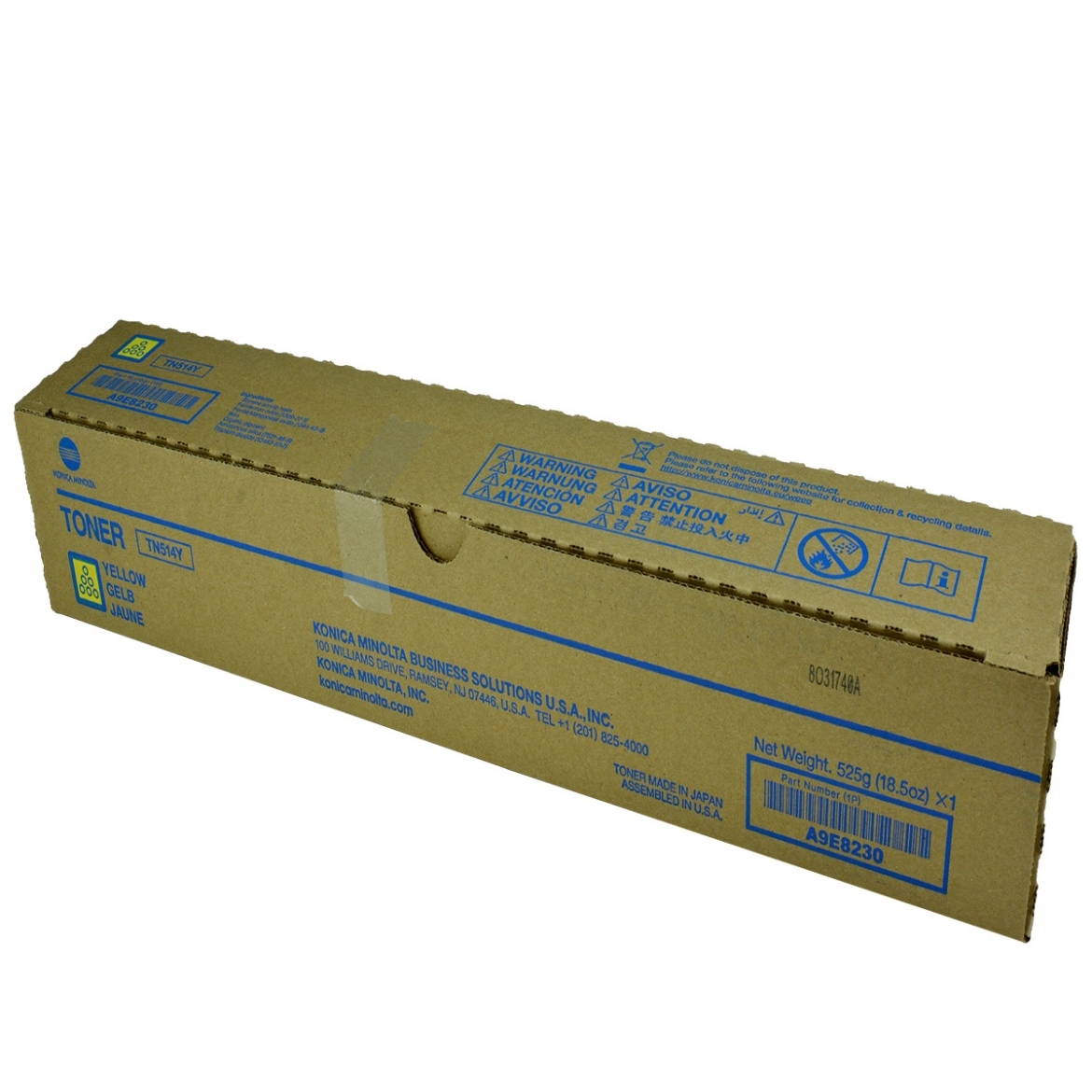 Picture of OEM Konica Minolta TN514Y (A9E8230) Toner Cartridge, Yellow, 26K Yield