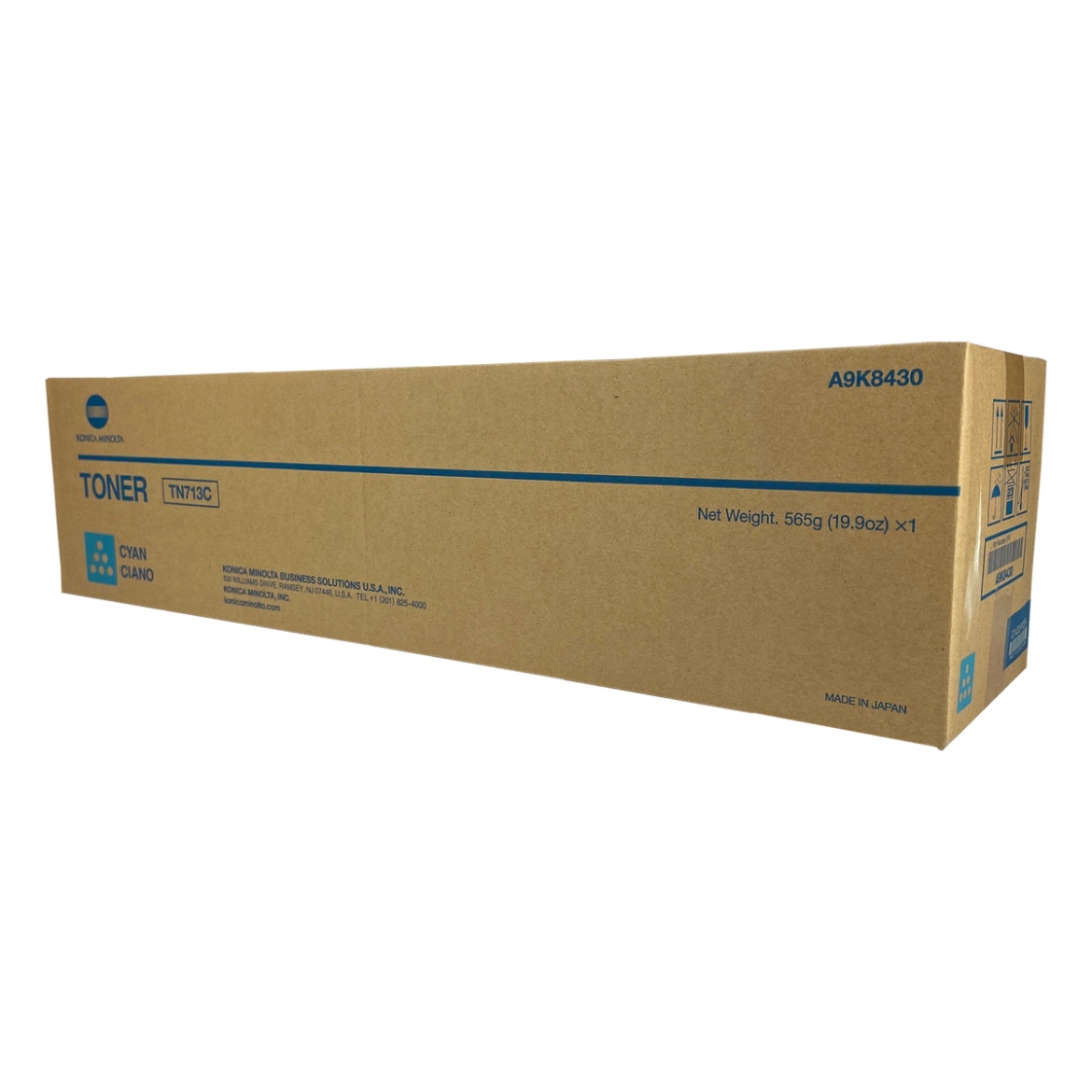 Picture of OEM Konica Minolta TN713C (A9K8430) Toner Cartridge, Cyan, 33.2K Yield