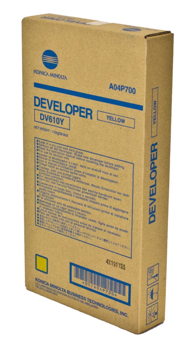 Picture of OEM Konica Minolta DV610Y (A04P700) Developer, Yellow, 200K Yield