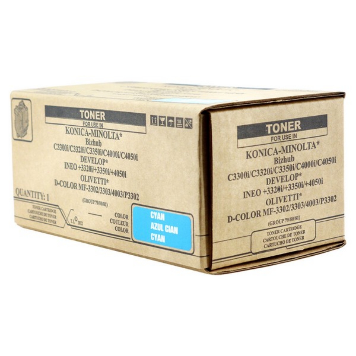 Picture of Compatible Konica Minolta TNP79C TNP80C TNP81C (AAJW430) Toner Cartridge, Cyan, 9K Yield, Made in USA